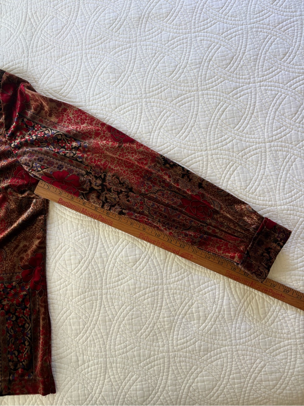 Bohemian Velvet Floral Top XL Vintage Sag Harbor - Picture 7 of 8